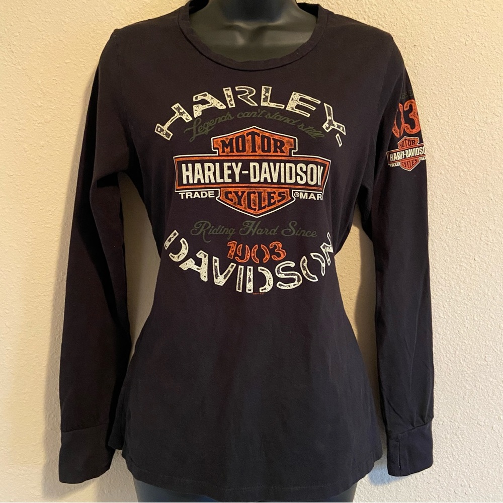 Long sleeve Harley Davidson black T-shirt.